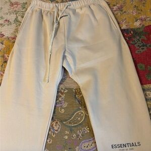 Fear of God ESSENTIALS Cream Tan Track Pants Joggers sweatpants.  Size XL